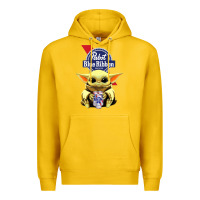 Lemon Baby Yoda Hugs Pabst Blue Ribbon Beer Premium Hoodie - artisFamous