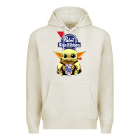 Oatmeal Heather Baby Yoda Hugs Pabst Blue Ribbon Beer Premium Hoodie - artisFamous