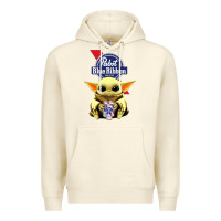 Sandshell Baby Yoda Hugs Pabst Blue Ribbon Beer Premium Hoodie - artisFamous