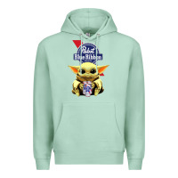 Baby Yoda Hugs Pabst Blue Ribbon Beer Premium Hoodie | Teevron