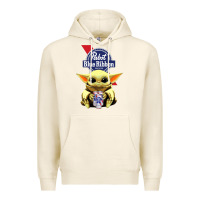 Tofu Baby Yoda Hugs Pabst Blue Ribbon Beer Premium Hoodie - artisFamous