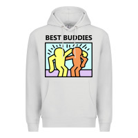 Dove Grey best buddies Premium Hoodie - artisFamous