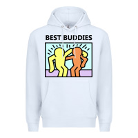 White best buddies Premium Hoodie - artisFamous