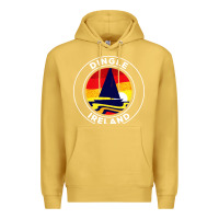 Antique Gold dingle ireland vintage sailboat 70s retro sunset Premium Hoodie - artisFamous