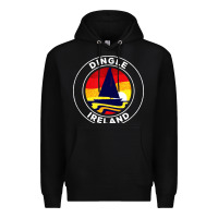 Black dingle ireland vintage sailboat 70s retro sunset Premium Hoodie - artisFamous