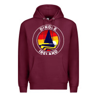 Burgundy dingle ireland vintage sailboat 70s retro sunset Premium Hoodie - artisFamous