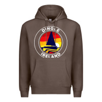 Coffee dingle ireland vintage sailboat 70s retro sunset Premium Hoodie - artisFamous