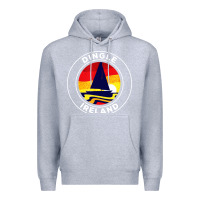 Heather Grey dingle ireland vintage sailboat 70s retro sunset Premium Hoodie - artisFamous