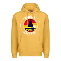 Mustard dingle ireland vintage sailboat 70s retro sunset Premium Hoodie - artisFamous