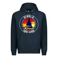Navy dingle ireland vintage sailboat 70s retro sunset Premium Hoodie - artisFamous