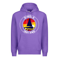 Purple dingle ireland vintage sailboat 70s retro sunset Premium Hoodie - artisFamous