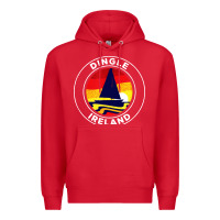 Red dingle ireland vintage sailboat 70s retro sunset Premium Hoodie - artisFamous