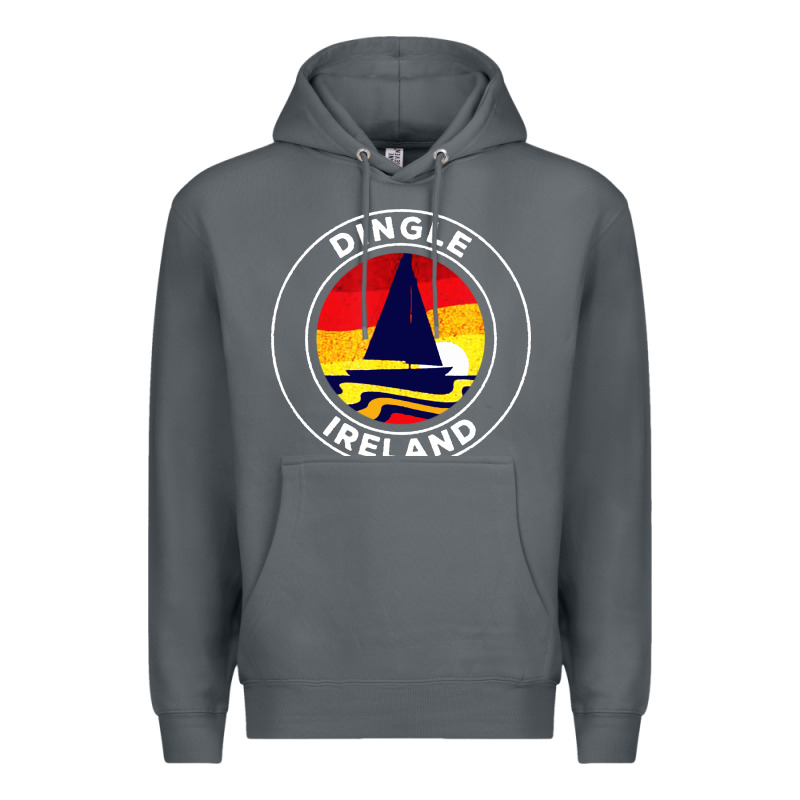 Dingle Ireland Vintage Sailboat 70s Retro Sunset Premium Hoodie by artisFamous | Teevron