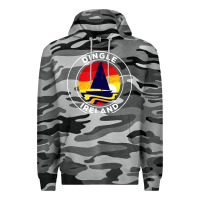Slate Camo dingle ireland vintage sailboat 70s retro sunset Premium Hoodie - artisFamous