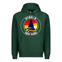Sports Green dingle ireland vintage sailboat 70s retro sunset Premium Hoodie - artisFamous
