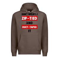 Coffee don't worry i zip tied and duct taped it Premium Hoodie - artisFamous