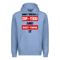 Colony Blue don't worry i zip tied and duct taped it Premium Hoodie - artisFamous