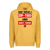 Mustard don't worry i zip tied and duct taped it Premium Hoodie - artisFamous
