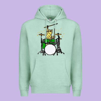 Drummer Cat Music Lover Musician Playing The Drums Premium Hoodie Designed By Artisfamous
