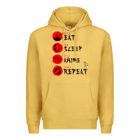 Antique Gold eat sleep anime repeat japanese Premium Hoodie - artisFamous