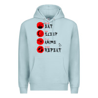 Blue Mist eat sleep anime repeat japanese Premium Hoodie - artisFamous