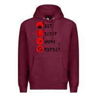 Burgundy eat sleep anime repeat japanese Premium Hoodie - artisFamous