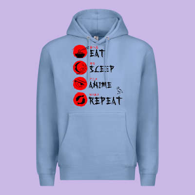 Eat Sleep Anime Repeat Japanese Premium Hoodie Designed By Artisfamous