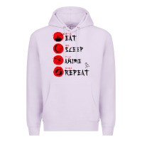 Lilac eat sleep anime repeat japanese Premium Hoodie - artisFamous