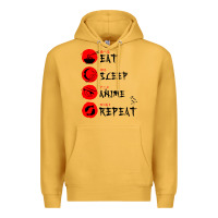 Mustard eat sleep anime repeat japanese Premium Hoodie - artisFamous