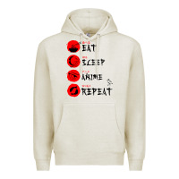 Oatmeal Heather eat sleep anime repeat japanese Premium Hoodie - artisFamous