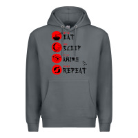 Rock eat sleep anime repeat japanese Premium Hoodie - artisFamous