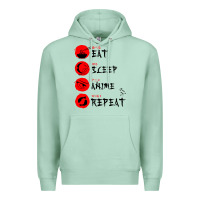 Seafoam eat sleep anime repeat japanese Premium Hoodie - artisFamous