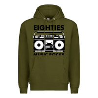Army Green eighties music rocks Premium Hoodie - artisFamous