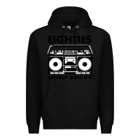 Black eighties music rocks Premium Hoodie - artisFamous