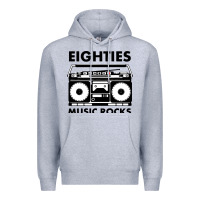 Heather Grey eighties music rocks Premium Hoodie - artisFamous