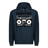 Navy eighties music rocks Premium Hoodie - artisFamous