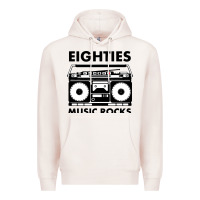 Pale Pink eighties music rocks Premium Hoodie - artisFamous
