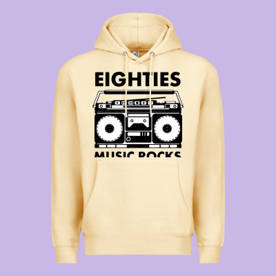 Eighties Music Rocks Premium Hoodie Designed By Artisfamous