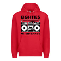Red eighties music rocks Premium Hoodie - artisFamous