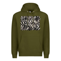 Army Green zebra pattern background Premium Hoodie - BarkalooDesign