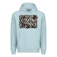 Blue Mist zebra pattern background Premium Hoodie - BarkalooDesign