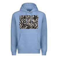 Colony Blue zebra pattern background Premium Hoodie - BarkalooDesign