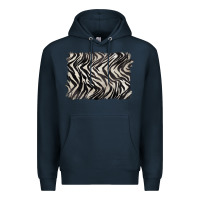 Navy zebra pattern background Premium Hoodie - BarkalooDesign