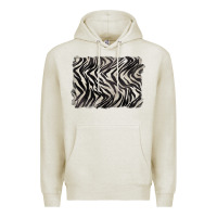 Oatmeal Heather zebra pattern background Premium Hoodie - BarkalooDesign