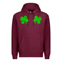 Burgundy four leaf clover Premium Hoodie - artisFamous