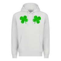 Dove Grey four leaf clover Premium Hoodie - artisFamous