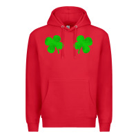 Red four leaf clover Premium Hoodie - artisFamous