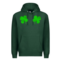Sports Green four leaf clover Premium Hoodie - artisFamous
