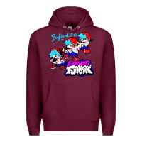 Burgundy friday night funkin boyfriend Premium Hoodie - artisFamous