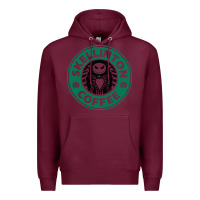Burgundy skeleton coffee halloween Premium Hoodie - artisFamous